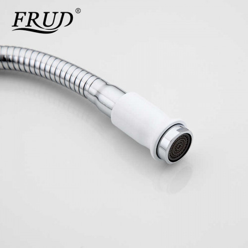 R43127-7 Смеситель для кухни гибкий излив 2-х вент крепение гайка FRUD 43127-7 Белый