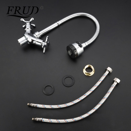 R43601 Смеситель для кухни гибкий излив 2-х вент крепение гайка FRUD 43601