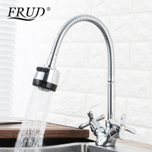 R43601 Смеситель для кухни гибкий излив 2-х вент крепение гайка FRUD 43601