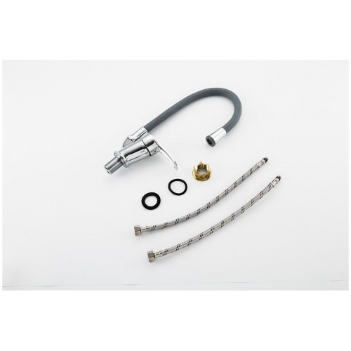 R41055-3 Елочка д/кухни гибкий .излив СЕРЫЙ с гайкой FRUD 41055-3 R