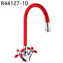 R44127-10 Смеситель для кухни гибкий излив 2-х вент крепение гайка FRUD 44127-10 Красный