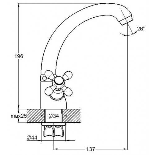 QTZ4-C827 Смеситель для кухни G-lauf цинк
