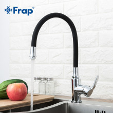 F4353+F7250 Смеситель для кухни гибкий гусак картридж 35мм FRAP 4353-7250 Черный