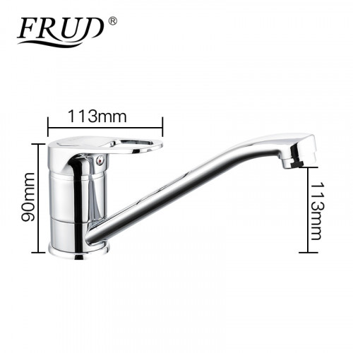 R49104 Смеситель для кухни длинны излив ф40 на гайке FRUD 49104