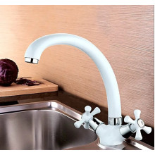 R42332 Смеситель для кухни 2-х вентильный крепение гайка FRUD 42332 Белый