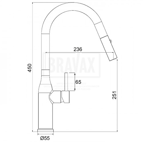 G4398-45 Смеситель для кухни с выдвижной лейкой из латуни Gappo САТИН 4398-45