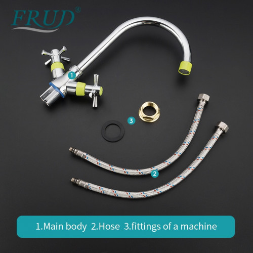 R49118-6 Смеситель для кухни 2-х вент крепение гайка FRUD 44118-6 Зеленый