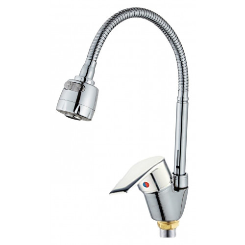 S4749B Смеситель для кухни Feinise с гибким изливом, крепление гайка, 40мм, Хром
