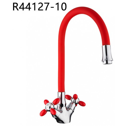 R44127-10 Смеситель для кухни гибкий излив 2-х вент крепение гайка FRUD 44127-10 Красный