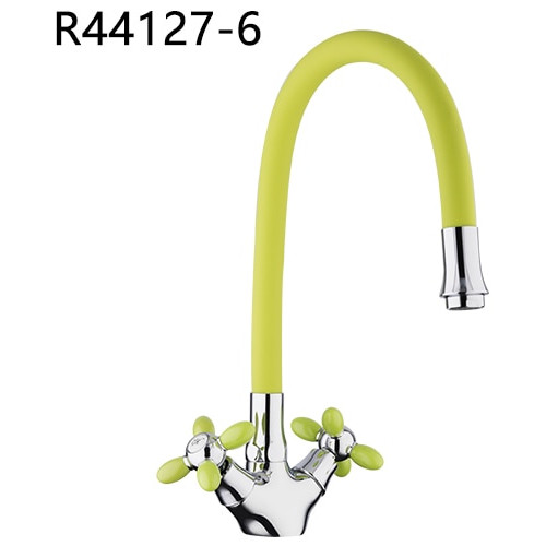 R44127-6 Смеситель для кухни гибкий излив 2-х вент крепение гайка FRUD 44127-6 Зеленый