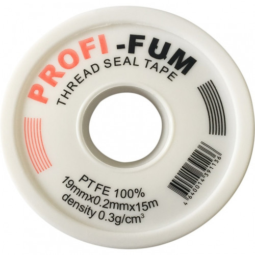 Фум лента PROFF 19мм х 0,2 х 15м (белая большая)